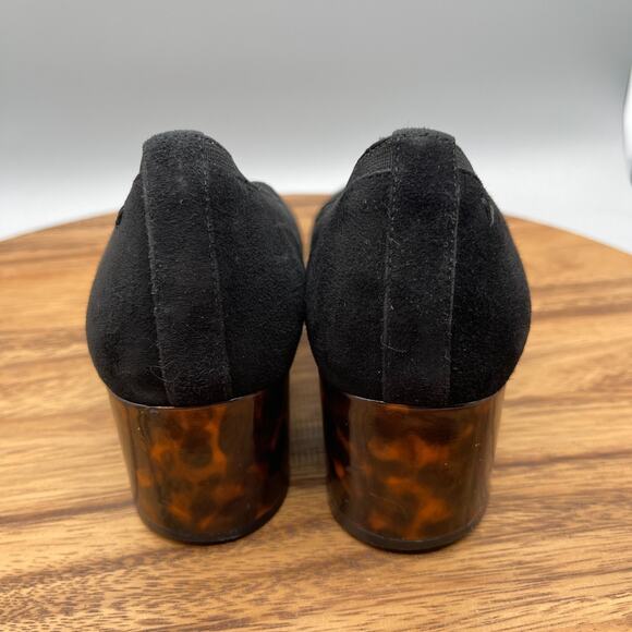 Vionic Natalie Tortoise Pumps Womens 7.5 Black Suede Casual Comfort Heels Shoes - Picture 4 of 8